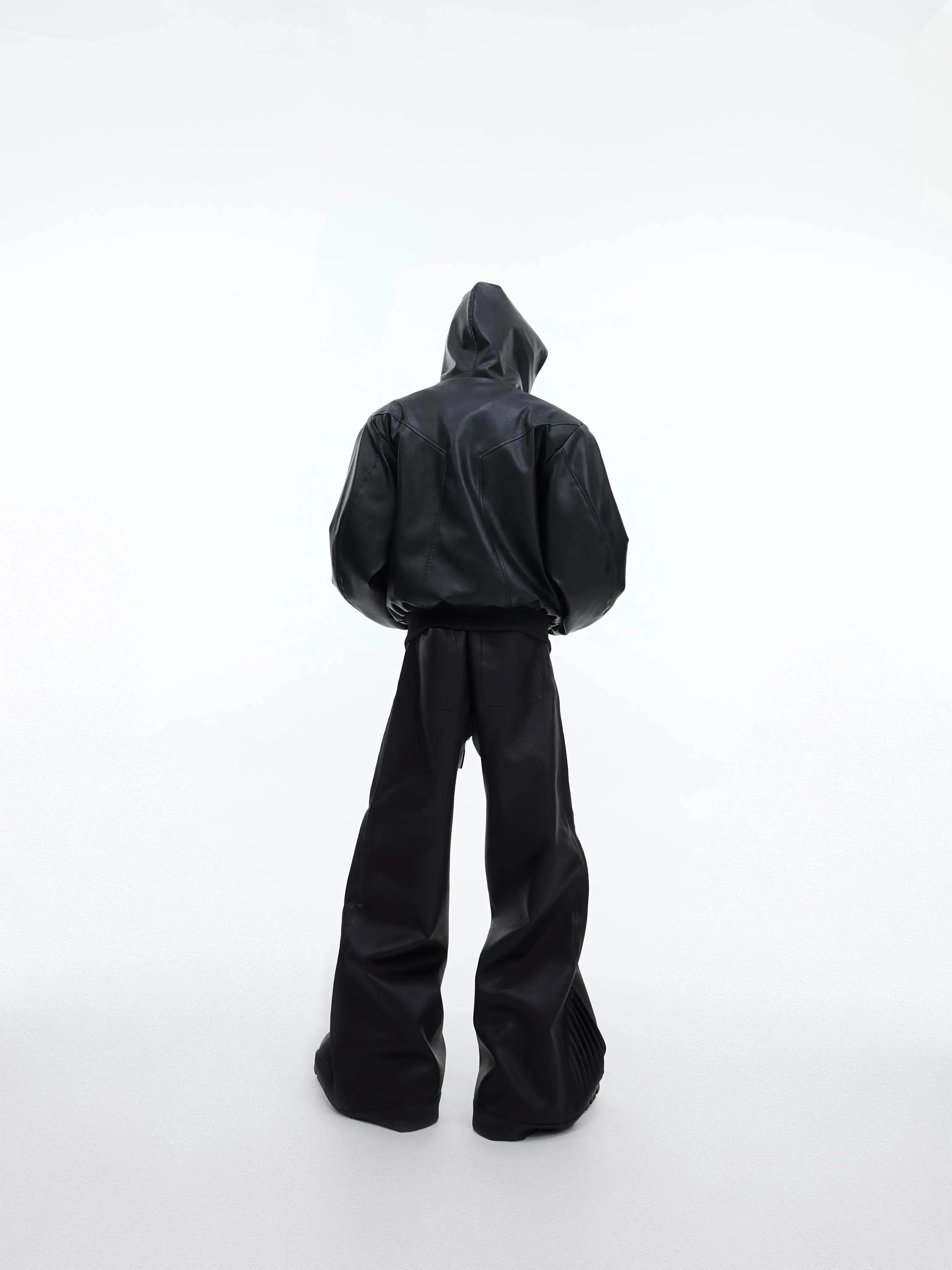 【23s September.】Niche Design Zip Hooded Leather Jacket