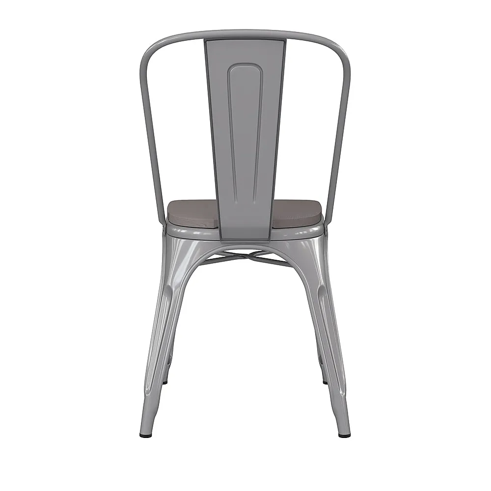Alamont Home - All-Weather Commercial Stack Chair & Poly Resin Seat - Silver/Gray