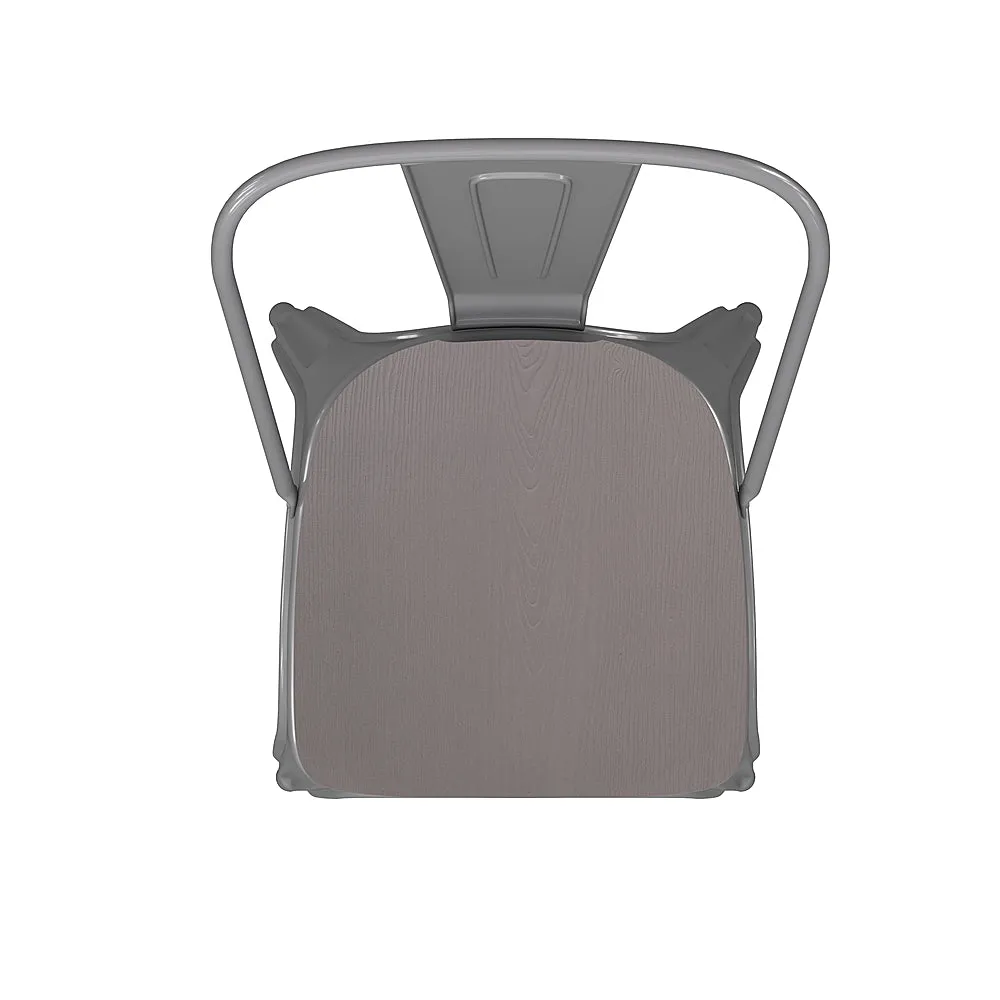 Alamont Home - All-Weather Commercial Stack Chair & Poly Resin Seat - Silver/Gray
