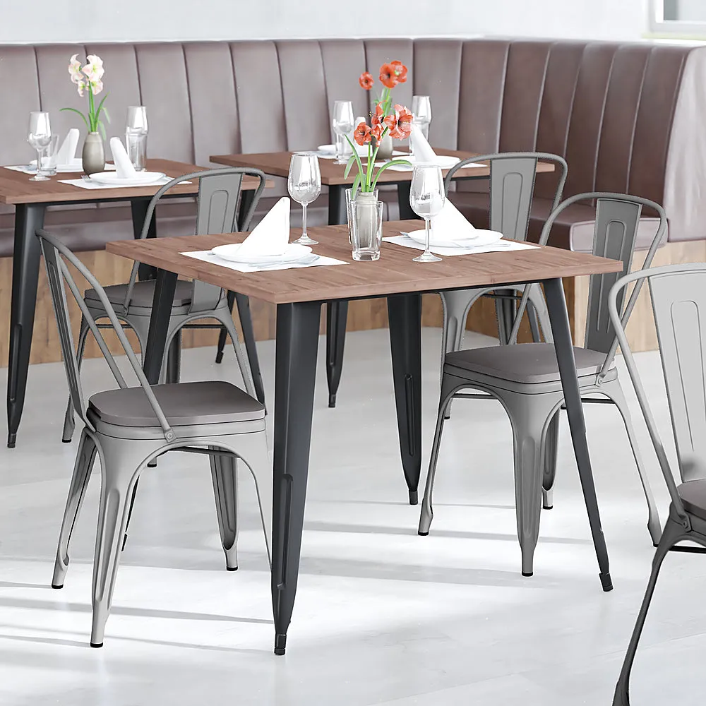 Alamont Home - All-Weather Commercial Stack Chair & Poly Resin Seat - Silver/Gray