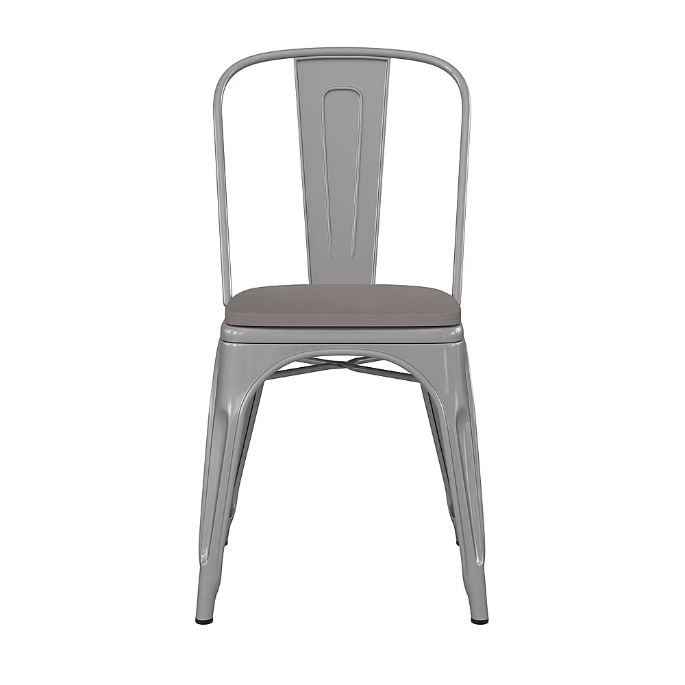Alamont Home - All-Weather Commercial Stack Chair & Poly Resin Seat - Silver/Gray