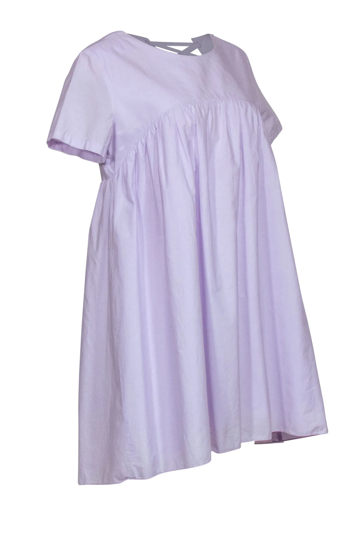Amanda Uprichard - Lavender Babydoll Short Sleeve Dress w/ Tie-up Back Sz L