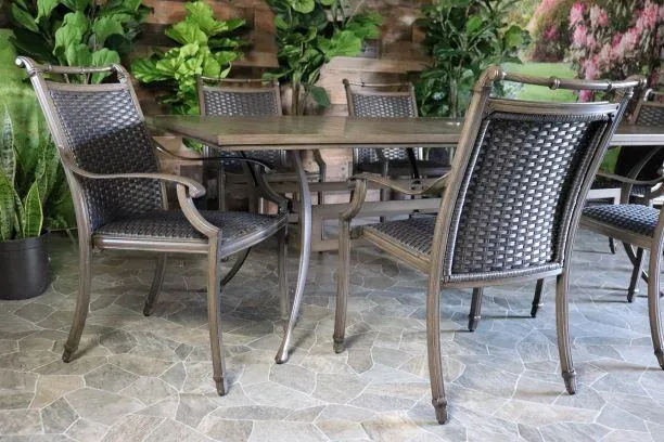 ARUBA 11 PIECE DINING SET - 60" x 93" Dining Table, 6 Chairs and 4 Swivel Chairs