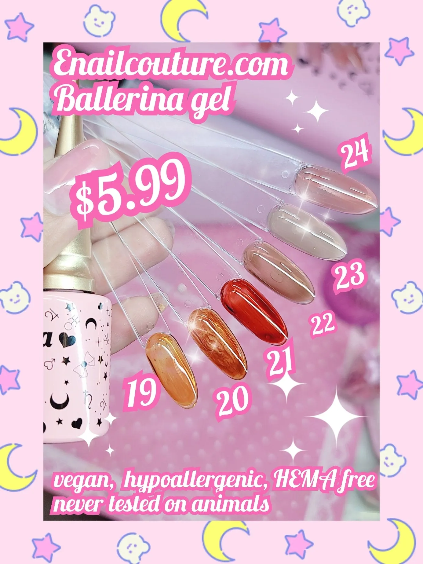 Ballerina Gel (10ML Hema-free Gel Nail Polish Set,Nude Gel Polish Soak Off LED Nail Gel Polish Set Nail Art Manicure Salon DIY)