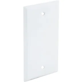Bell Single Gang Rectangular Die-Cast Metal White Blank Outdoor Box Cover, Carded