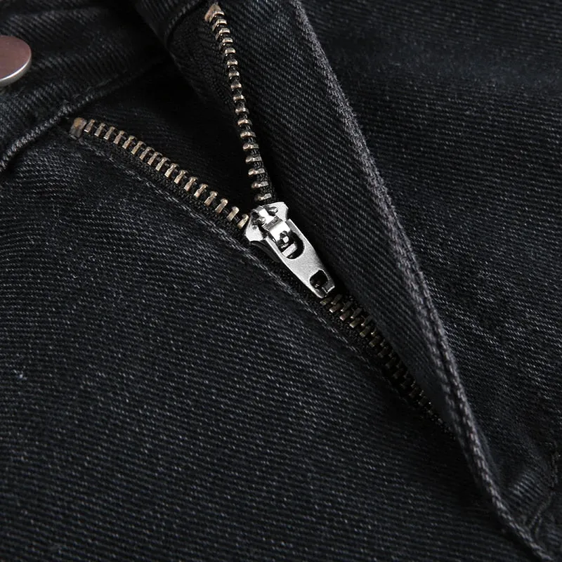Black Cargo Style Pleated Skirt