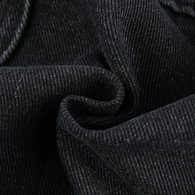 Black Cargo Style Pleated Skirt