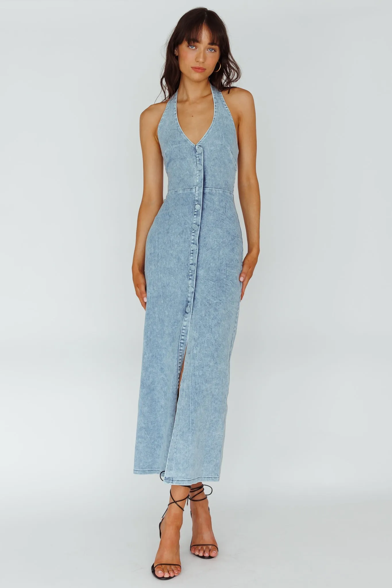 Bodycon Denim Maxi Dress