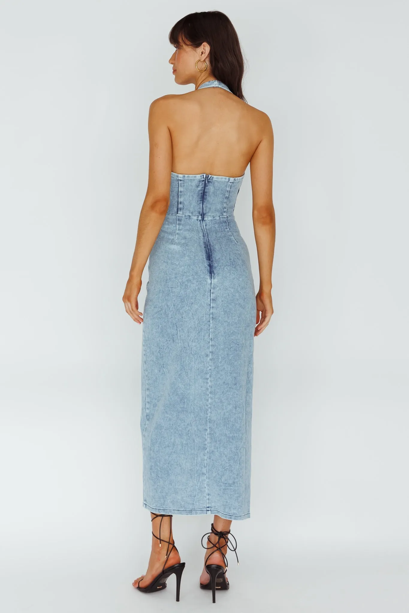 Bodycon Denim Maxi Dress