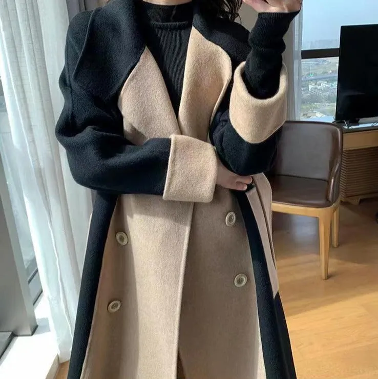 Casual Cashmere  Fashionable double-Faced color coat