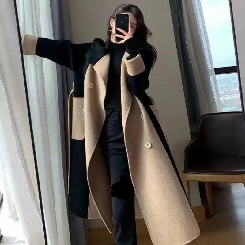Casual Cashmere  Fashionable double-Faced color coat