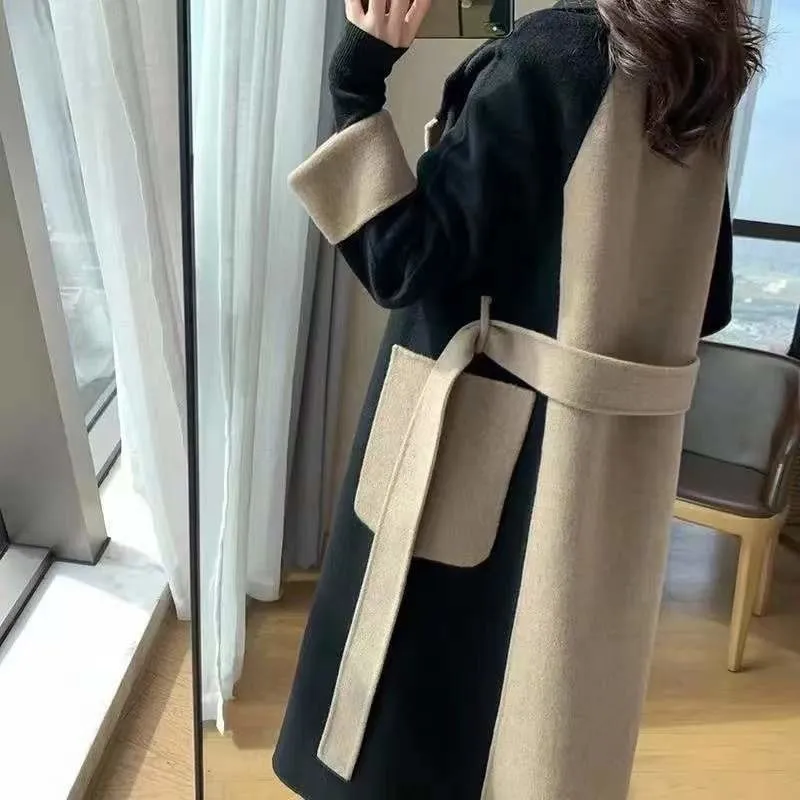 Casual Cashmere  Fashionable double-Faced color coat
