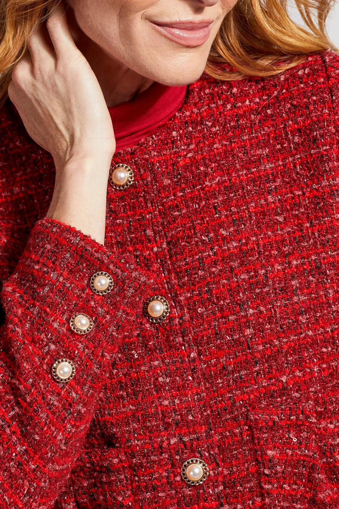Coco Tweed Jacket w/Pearl Buttons