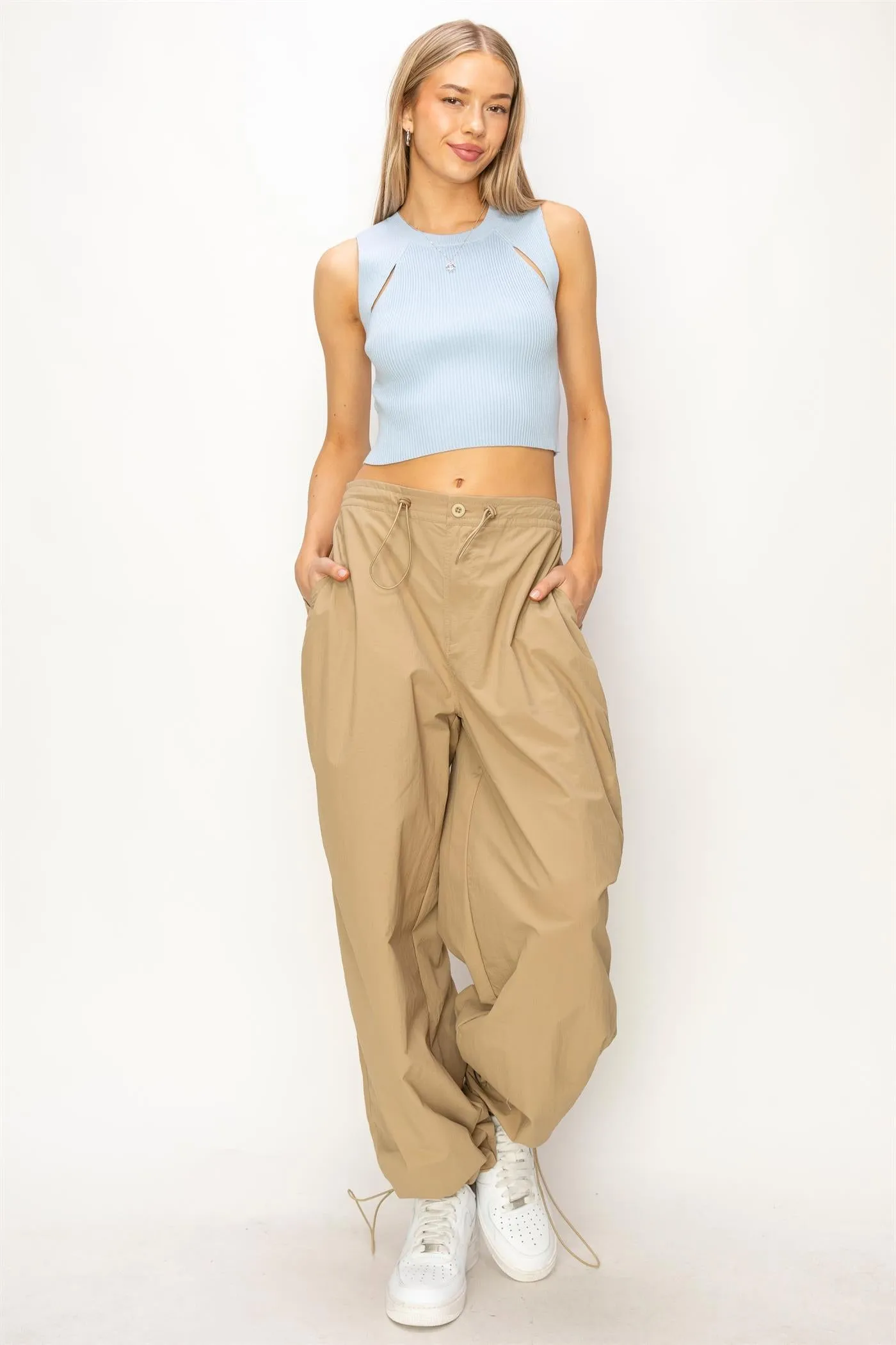 DZ24C114-High-waist Parachute Pants