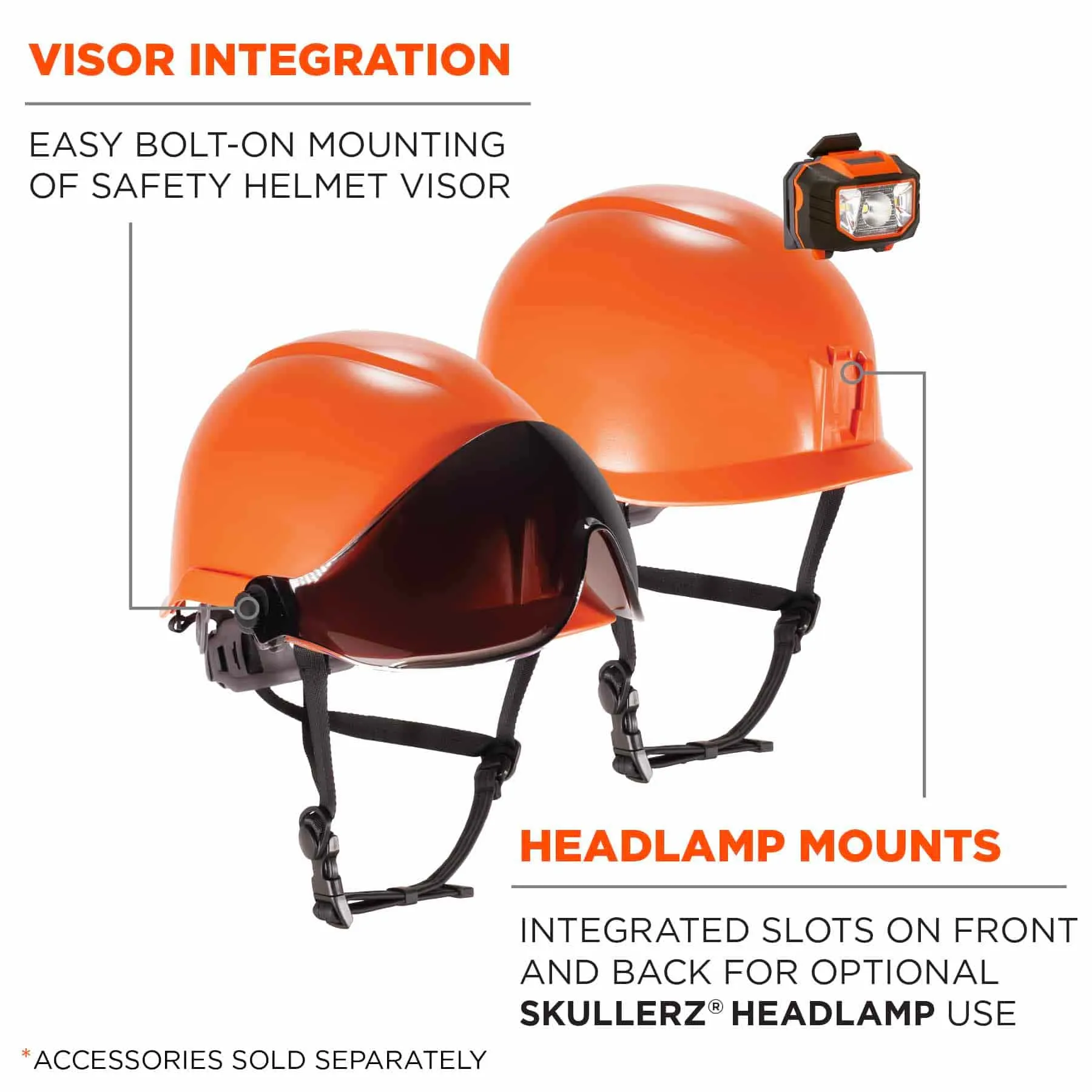 Ergodyne 60218 8974V Anti-Fog Smoke Lens Orange Class E Safety Hard Hat Helmet   Visor