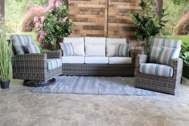 EUREKA 3 PIECE SEATING SET - Sofa, Club Chair and Swivel Glider