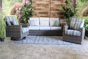 EUREKA 3 PIECE SEATING SET - Sofa, Club Chair and Swivel Glider
