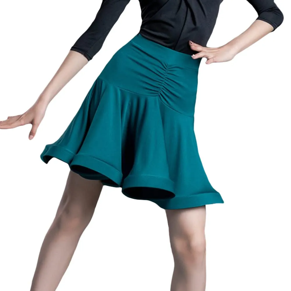 Girls Latin Dance Skirt Ruffle Swing Ballroom Samba Tango Practice Dancewear