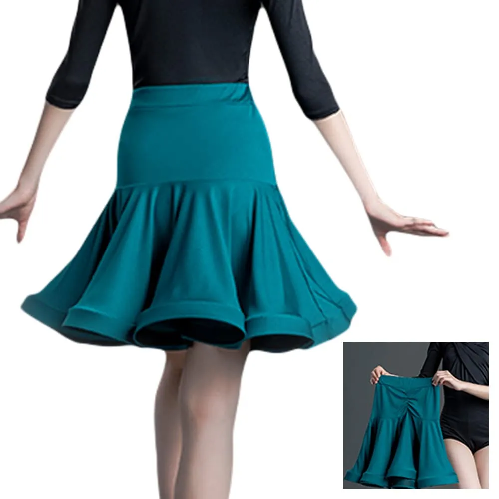 Girls Latin Dance Skirt Ruffle Swing Ballroom Samba Tango Practice Dancewear