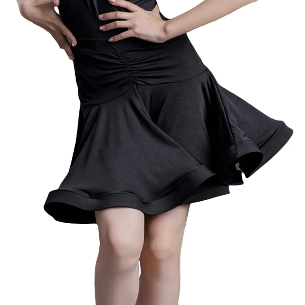 Girls Latin Dance Skirt Ruffle Swing Ballroom Samba Tango Practice Dancewear