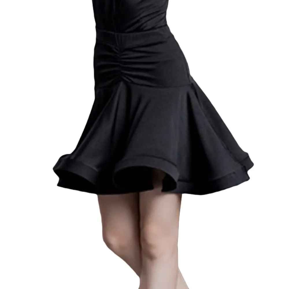 Girls Latin Dance Skirt Ruffle Swing Ballroom Samba Tango Practice Dancewear