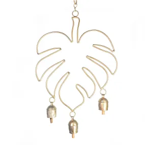 Golden Monstera Frame Chime