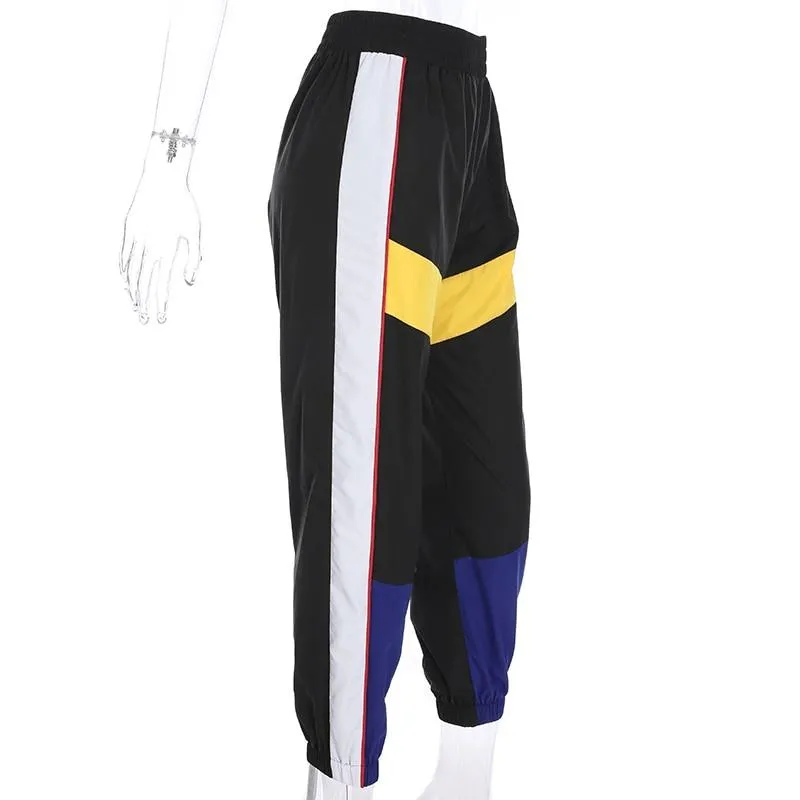 High Waist Patchwork Cargo Pants