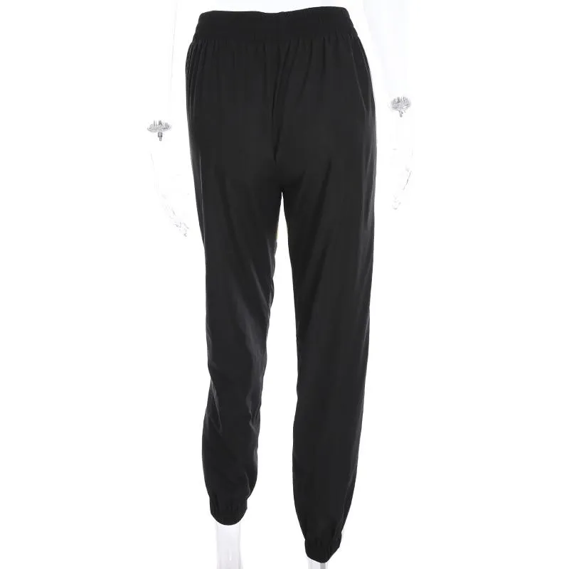 High Waist Patchwork Cargo Pants