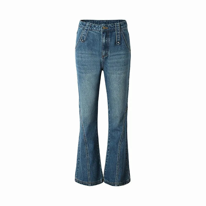 High Waist Straight Long Jeans Pants