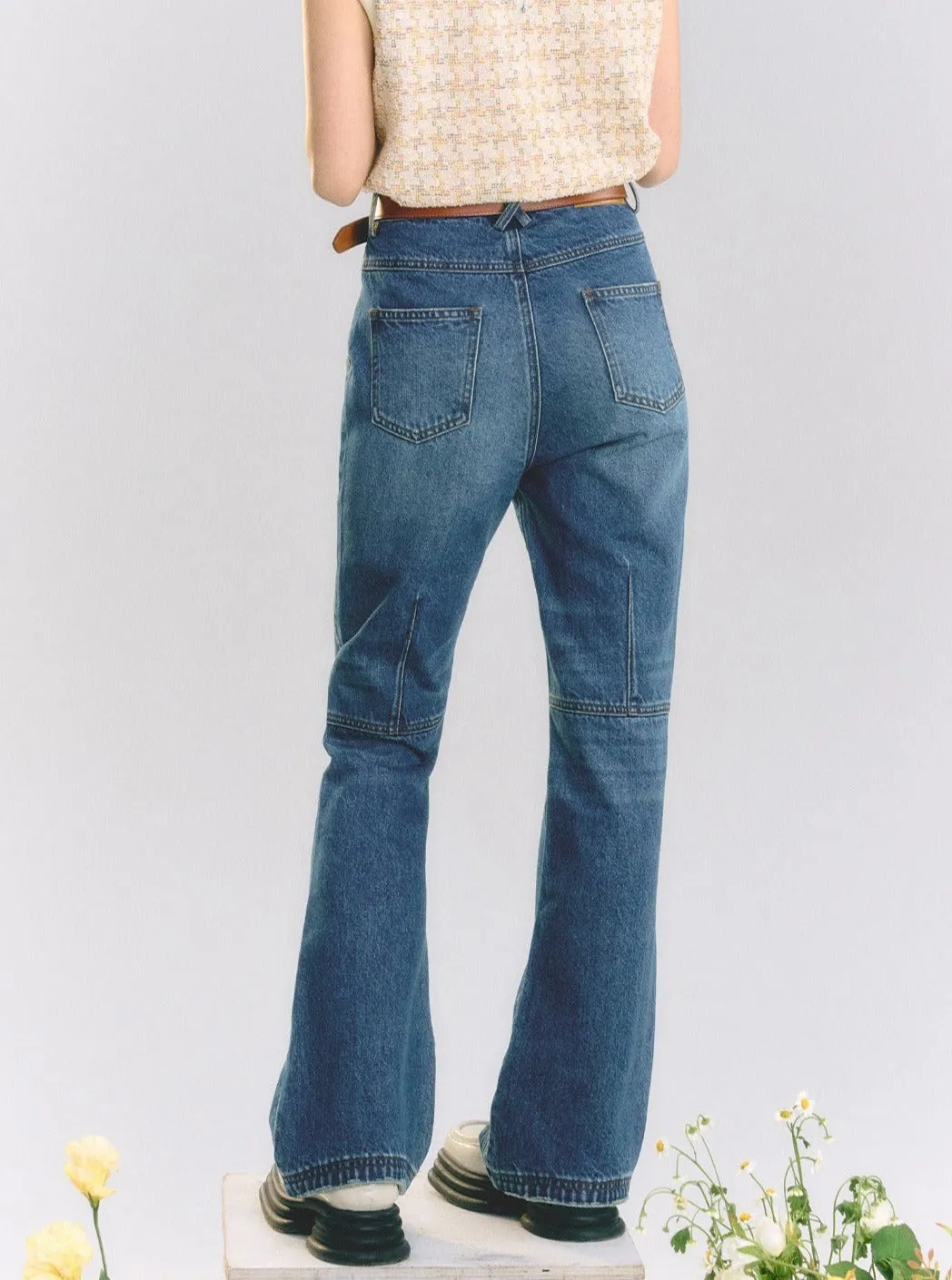 High Waist Straight Long Jeans Pants