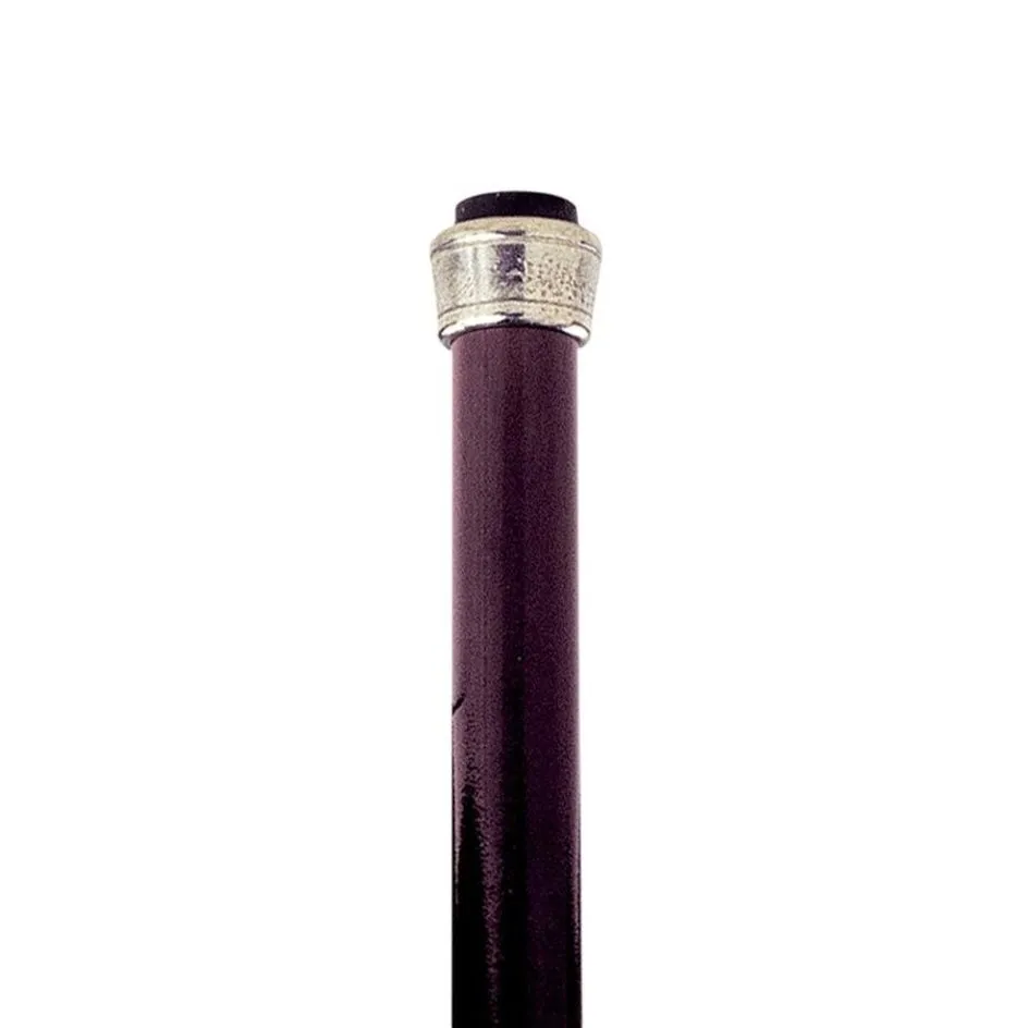 Italian Solid Hardwood Emperor's Ram Pewter Walking Stick Collectible Gift