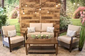 KENNET 4 PIECE SEATING SET -  Love Seat, 2 Club Chairs and Coffee Table