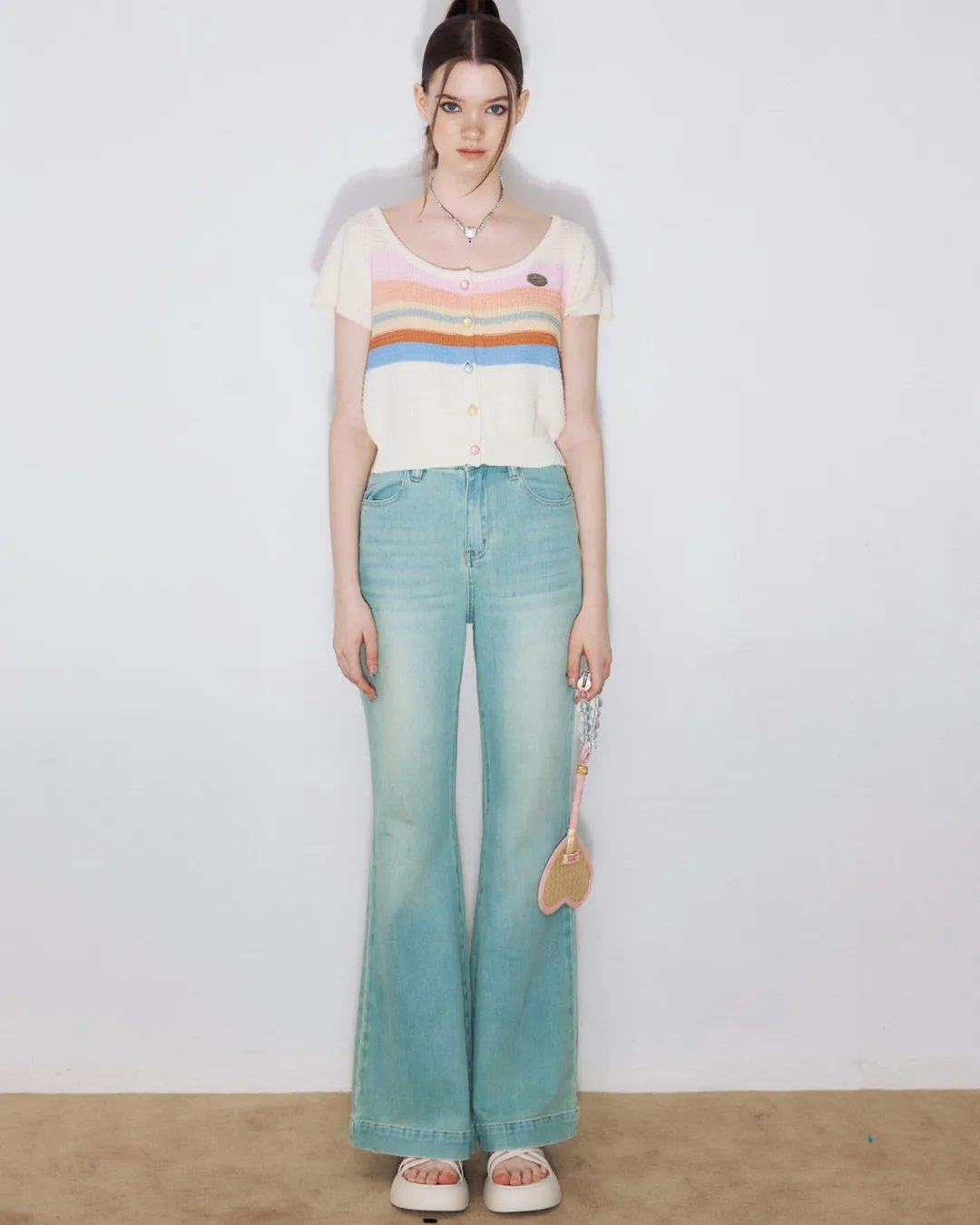Light Blue High Waist Straight Denim