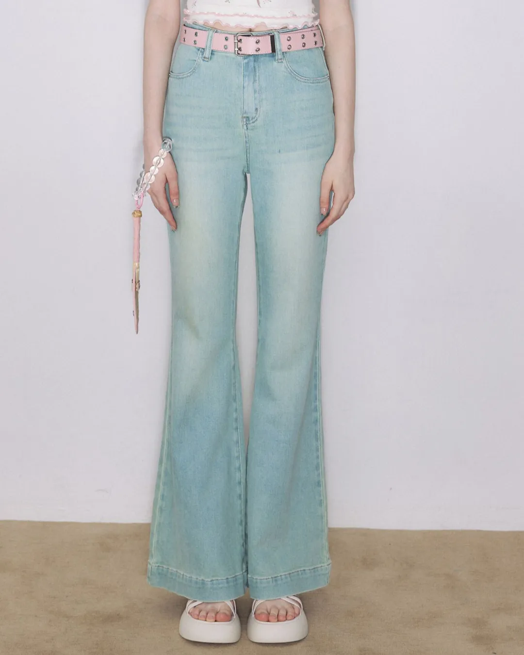 Light Blue High Waist Straight Denim