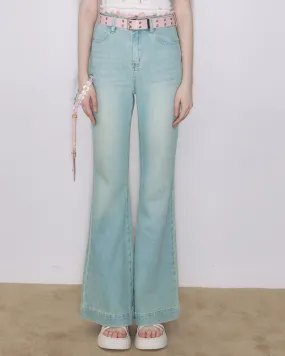 Light Blue High Waist Straight Denim