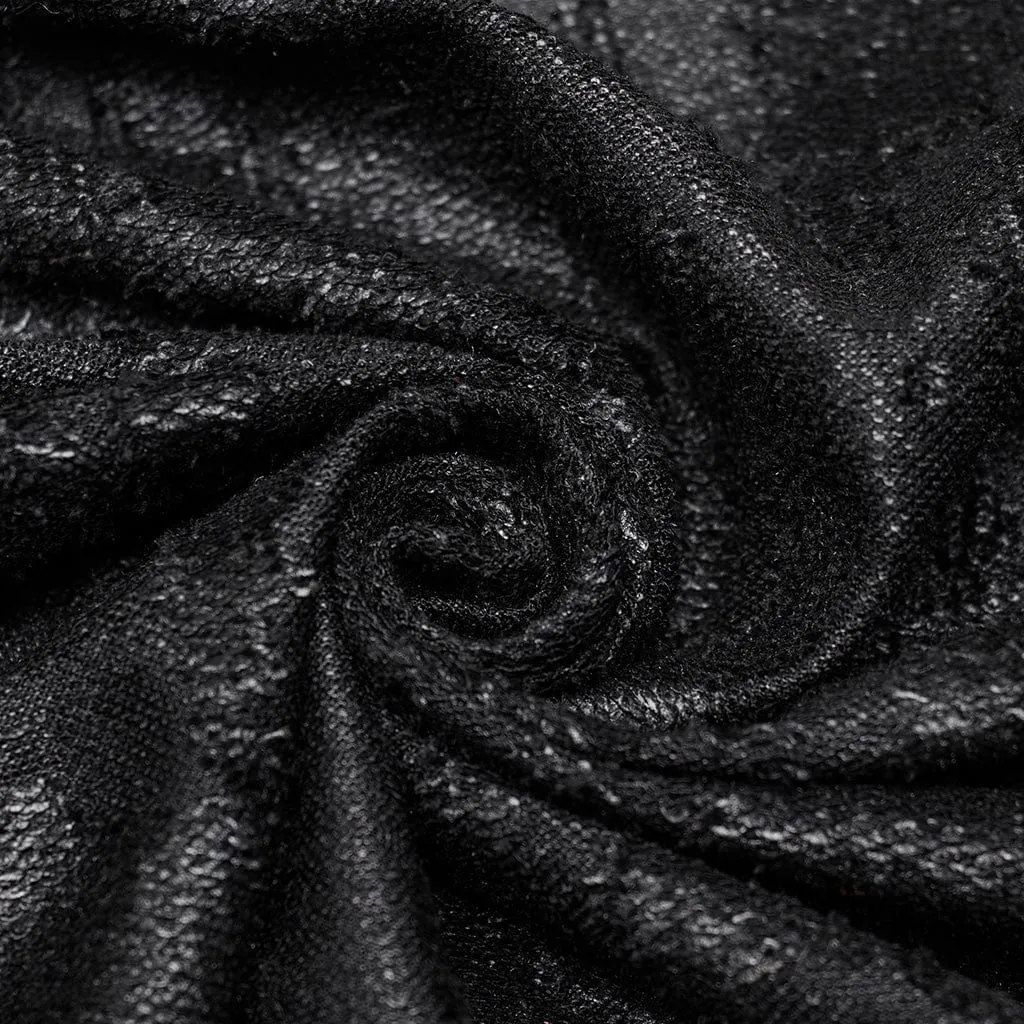 Men's Punk Pleated Long Coat with a Hood