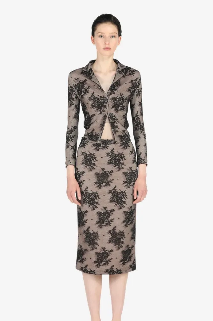 No. 21 - Tailored Lace Jacket: Black