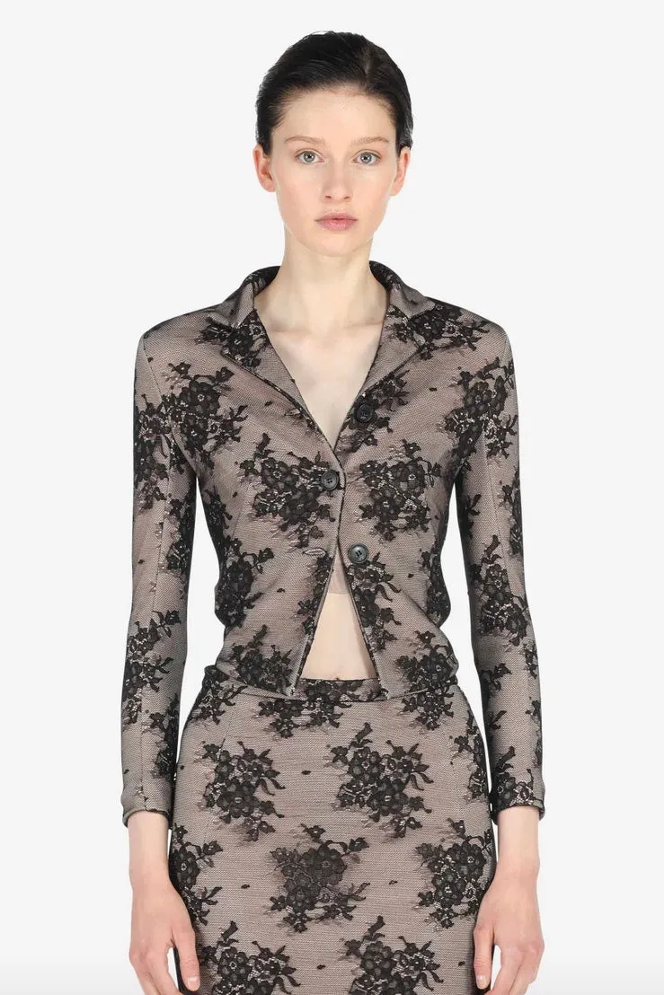 No. 21 - Tailored Lace Jacket: Black