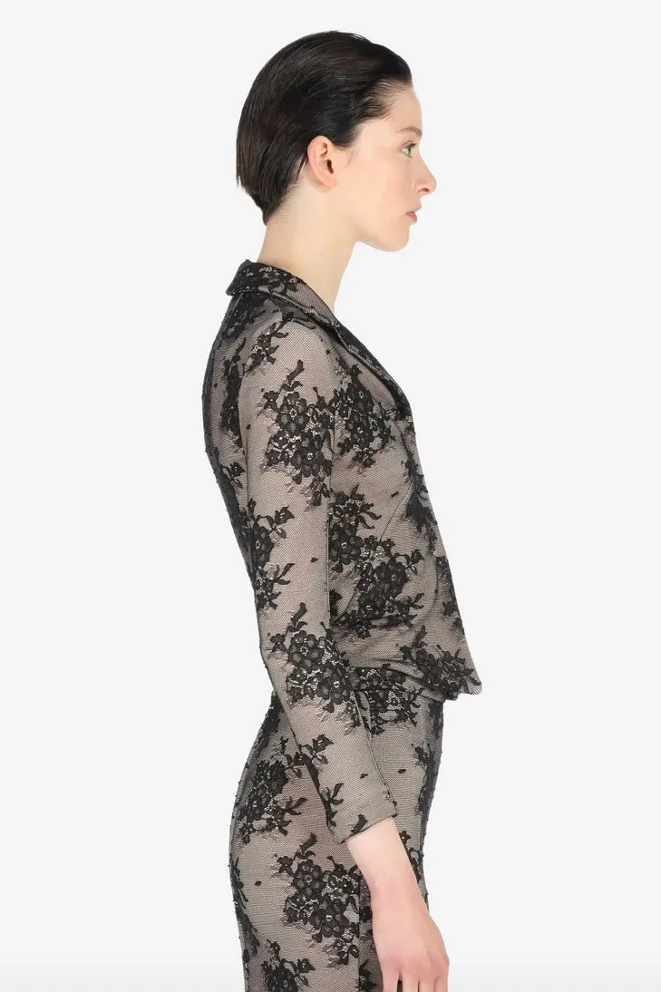 No. 21 - Tailored Lace Jacket: Black