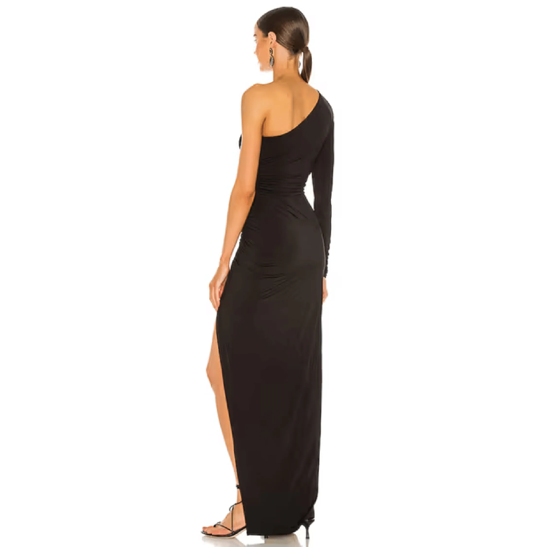 Opulent Full Sleeve Solid Bodycon Slit Dress