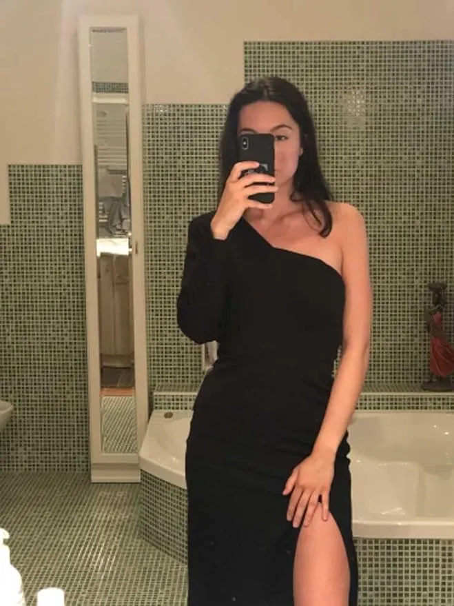 Opulent Full Sleeve Solid Bodycon Slit Dress