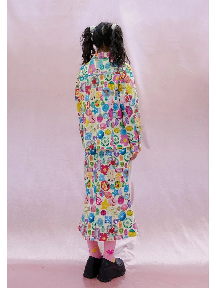 Original design print girl's coat【s0000002158】