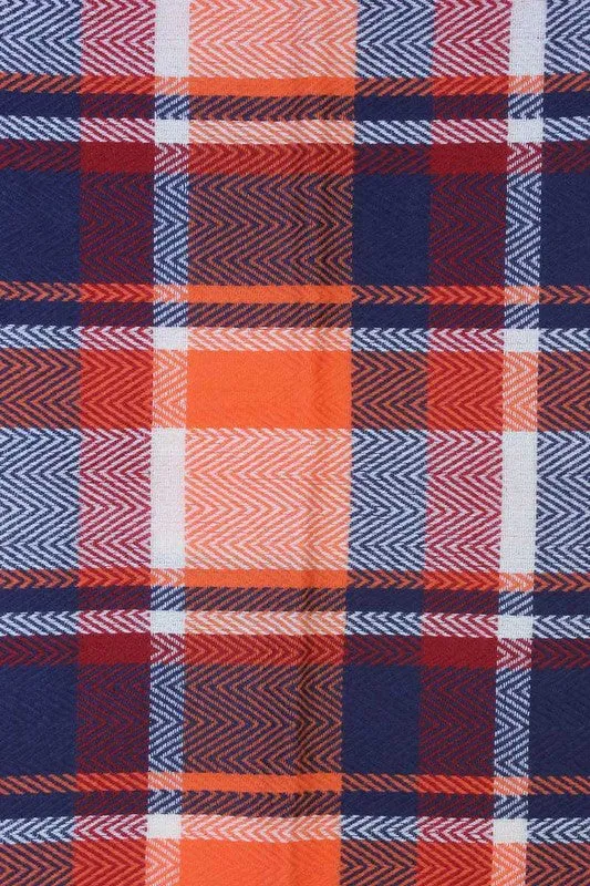 Plaid & Chevron Patterned Infinity Scarf