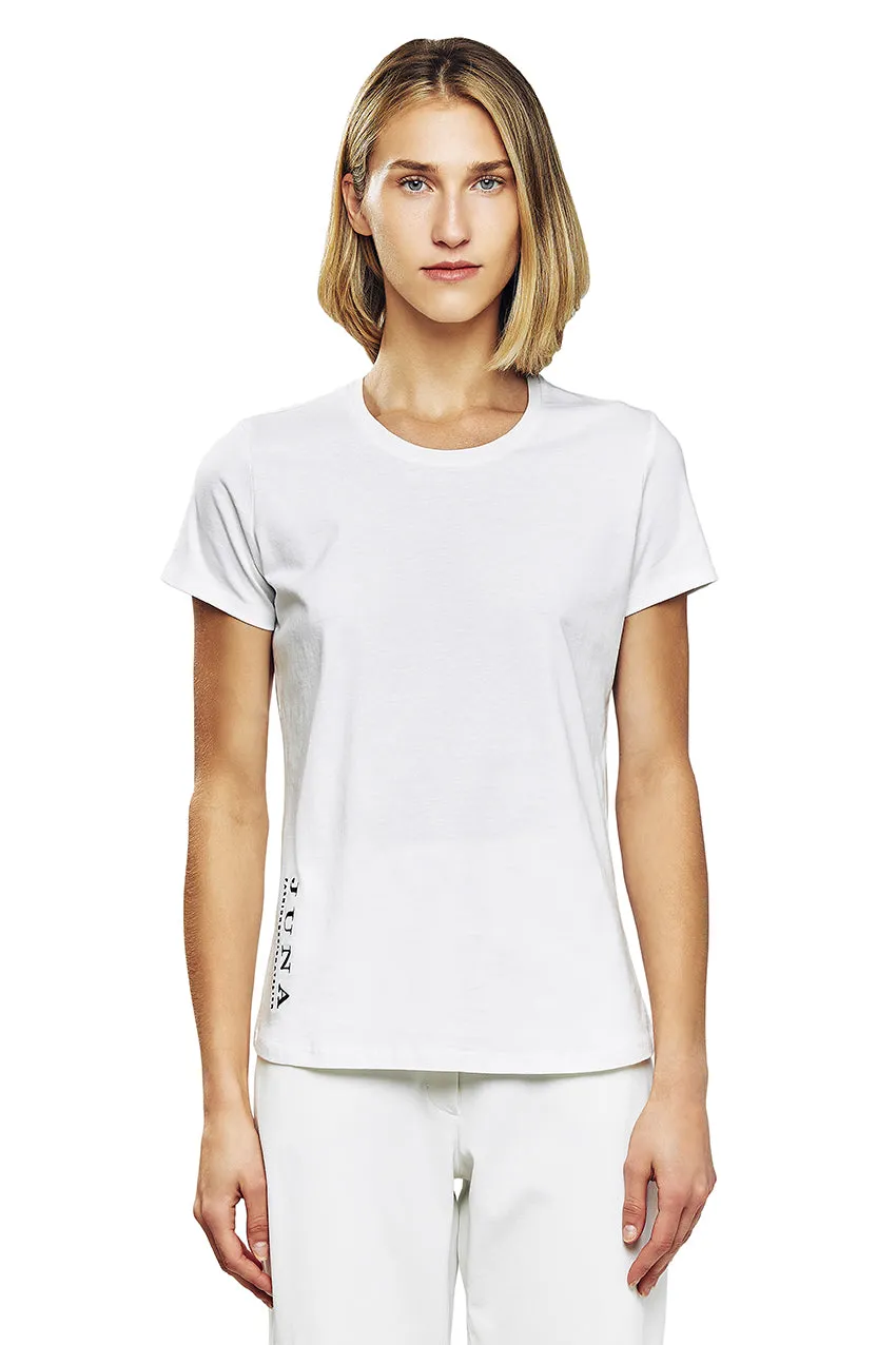 Short Sleeve Cotton T-Shirt with Embroidered Face Silhouette