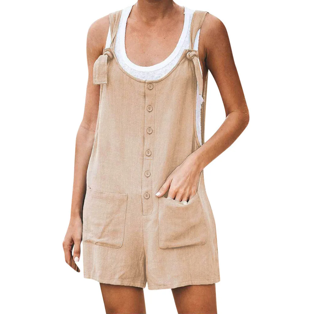 Women Summer Sleeveless Overall Jumpsuit