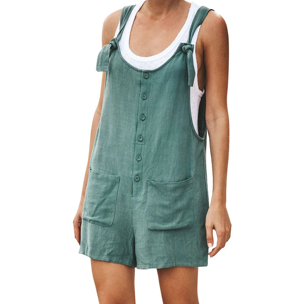 Women Summer Sleeveless Overall Jumpsuit