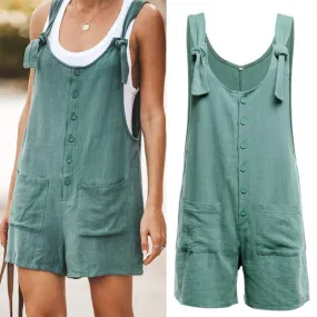 Women Summer Sleeveless Overall Jumpsuit