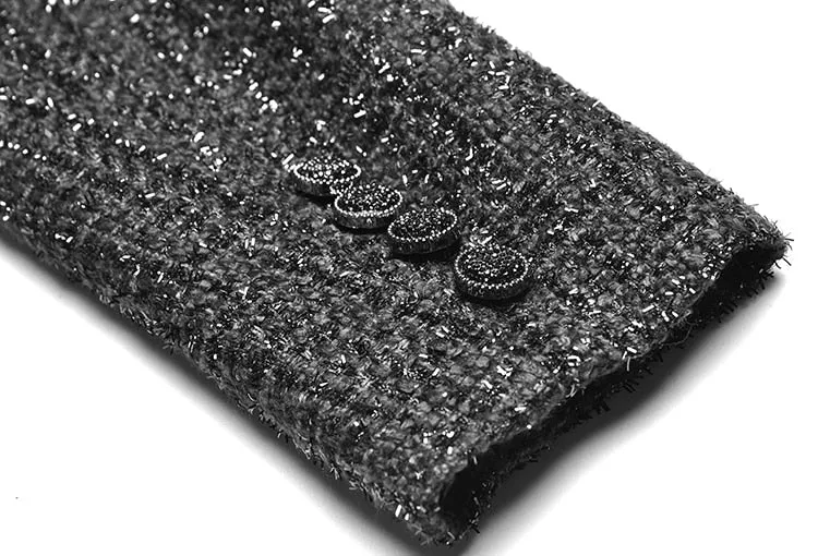 Woolen Windbreaker Single Breasted Beaded Overcoat