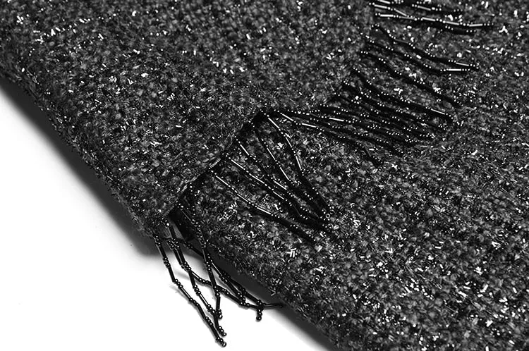 Woolen Windbreaker Single Breasted Beaded Overcoat
