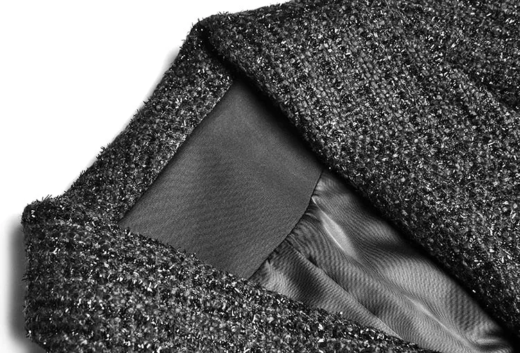 Woolen Windbreaker Single Breasted Beaded Overcoat
